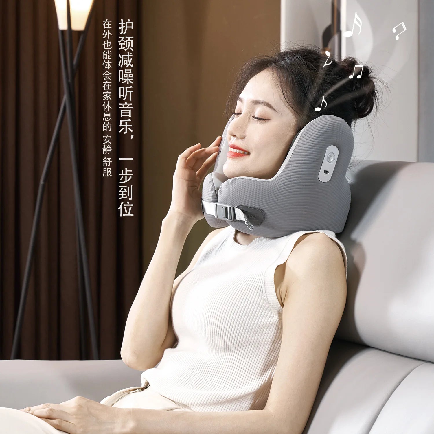 Premium Travel Neck Pillow with Bluetooth Headset