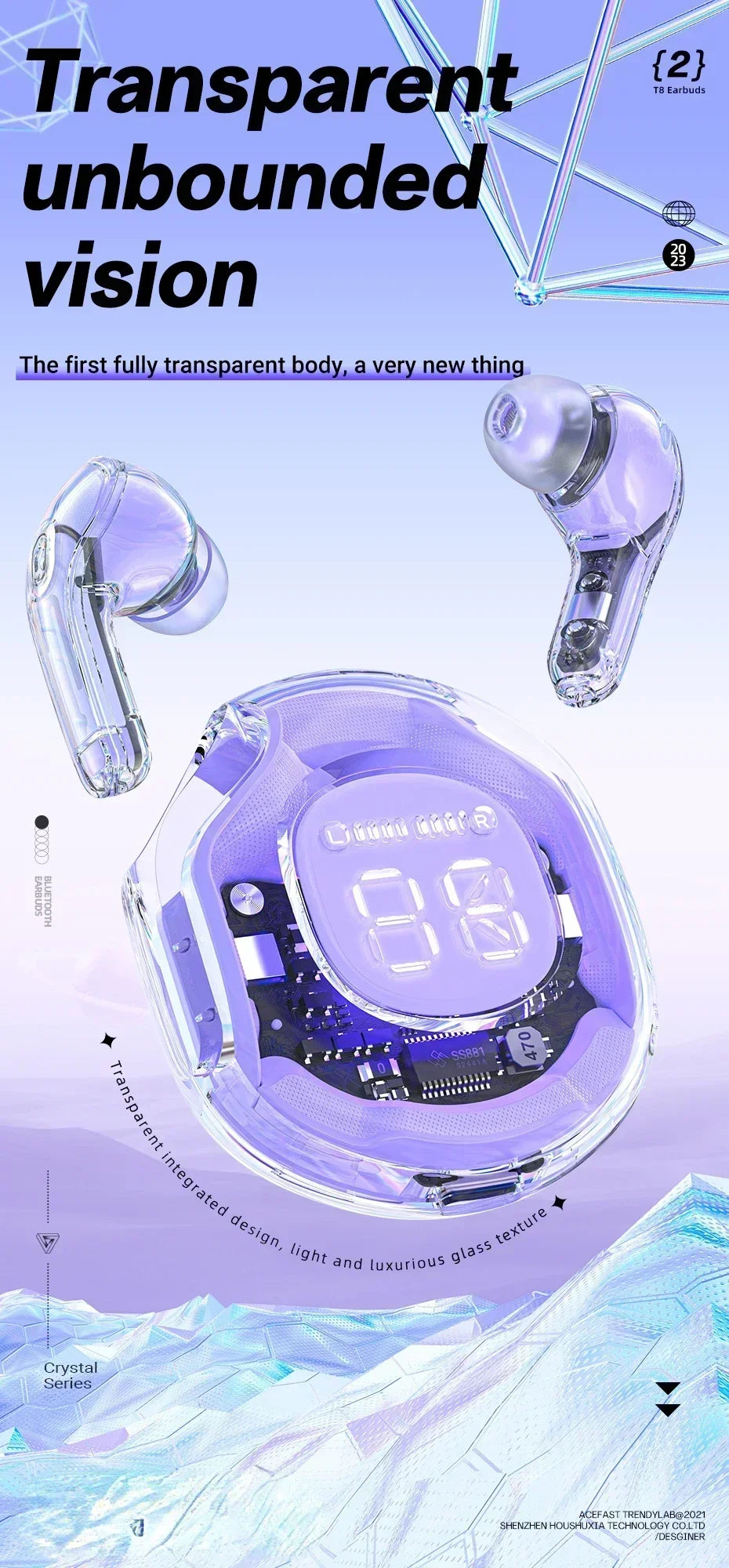 Ultra Crystal Wireless Earbuds for Daily Listening