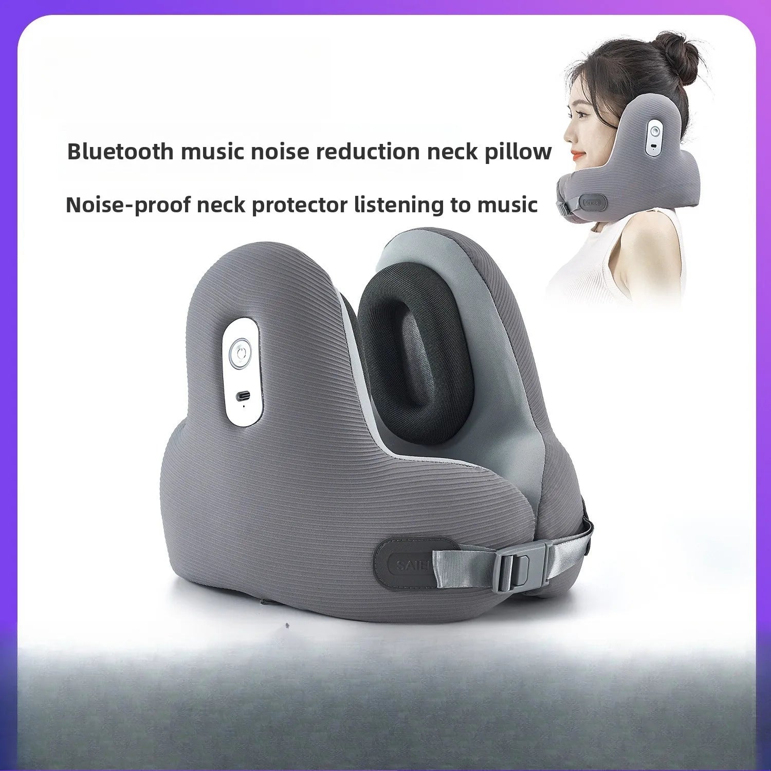 Premium Travel Neck Pillow with Bluetooth Headset