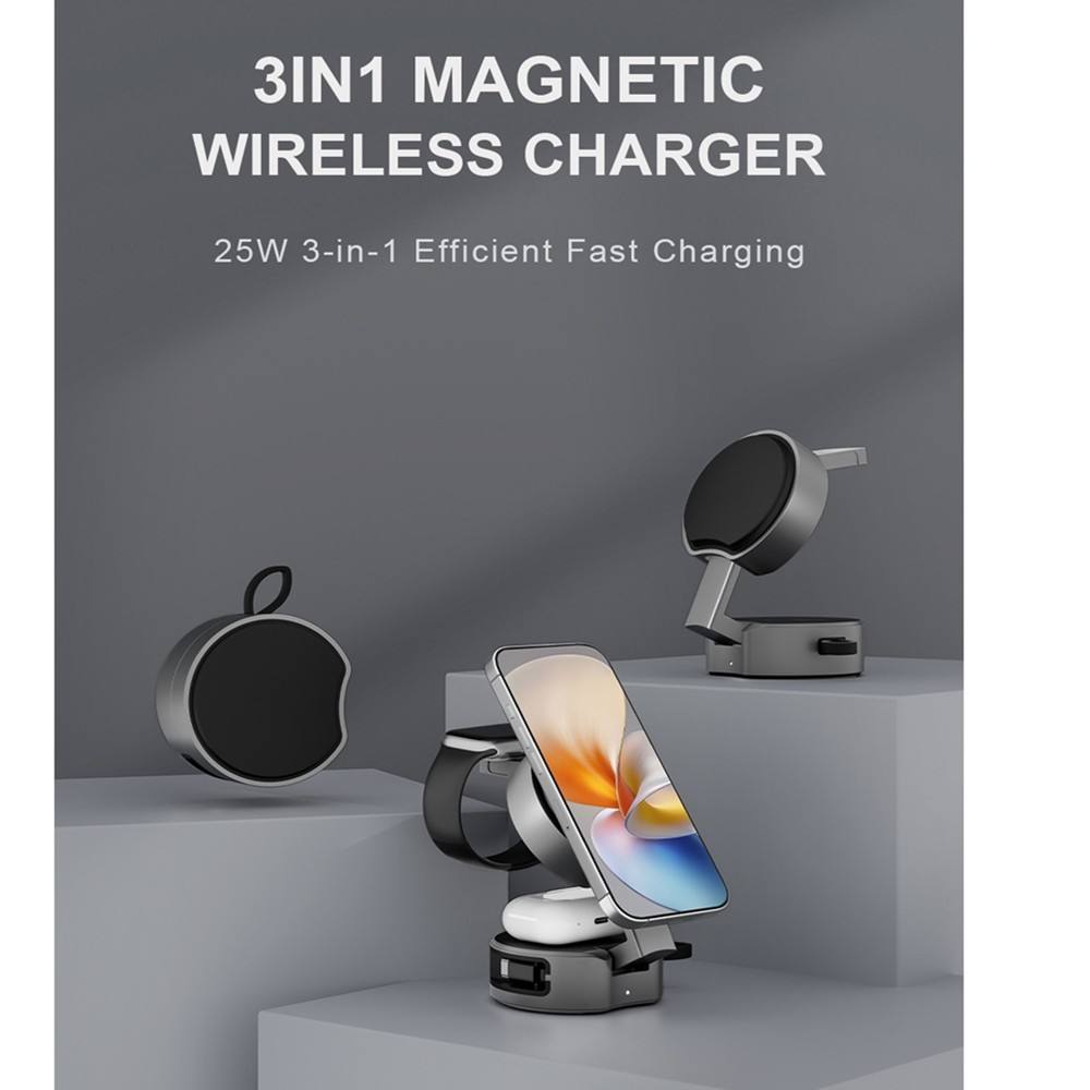 Fast 3-in-1 Magnetic Wireless Desk Charger
