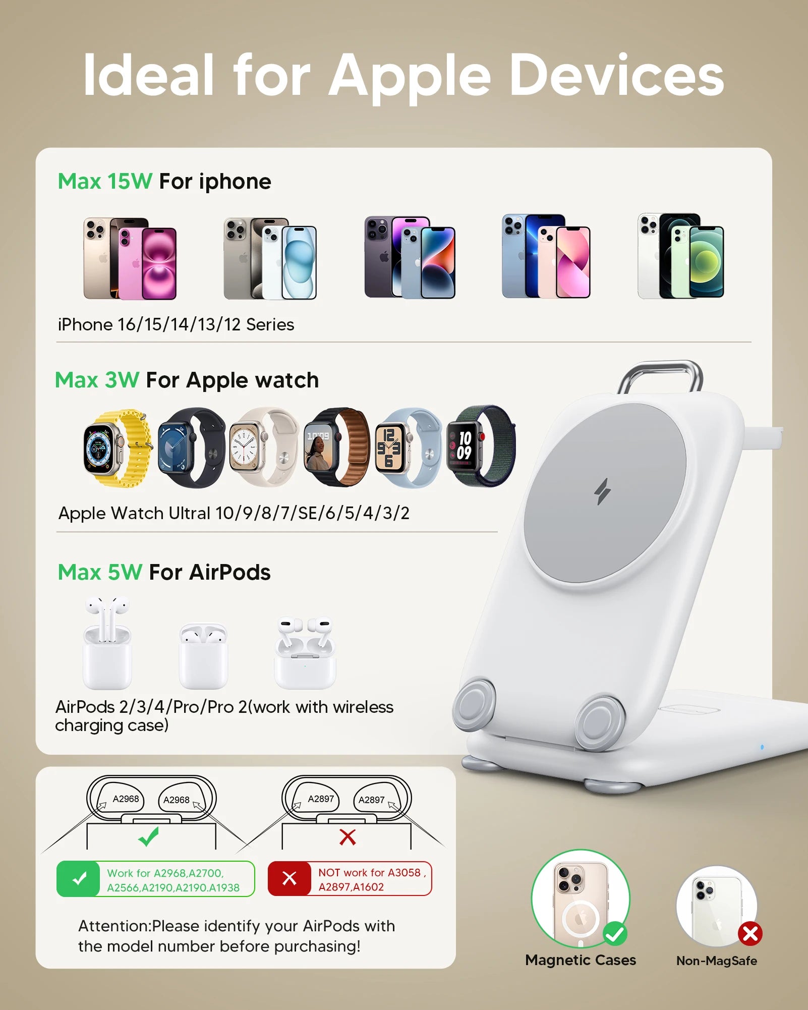 Smart Foldable 3-in-1 Magnetic Charging Stand